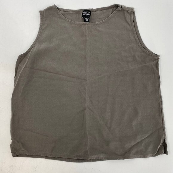 Eileen Fisher Gray Silk Tank Top | Size SP Petite - Picture 4 of 6